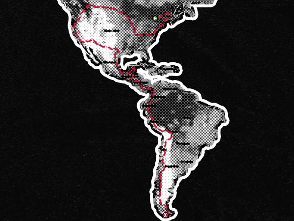 Map of Yann's starting point to destination