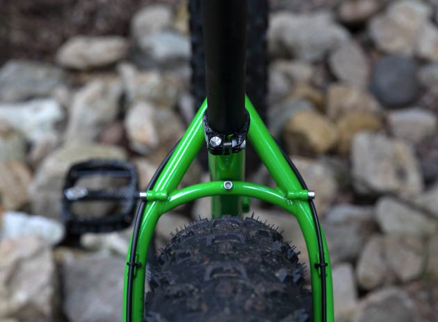 Surly Ice Cream Truck top view of seat stay and rear tire clearance