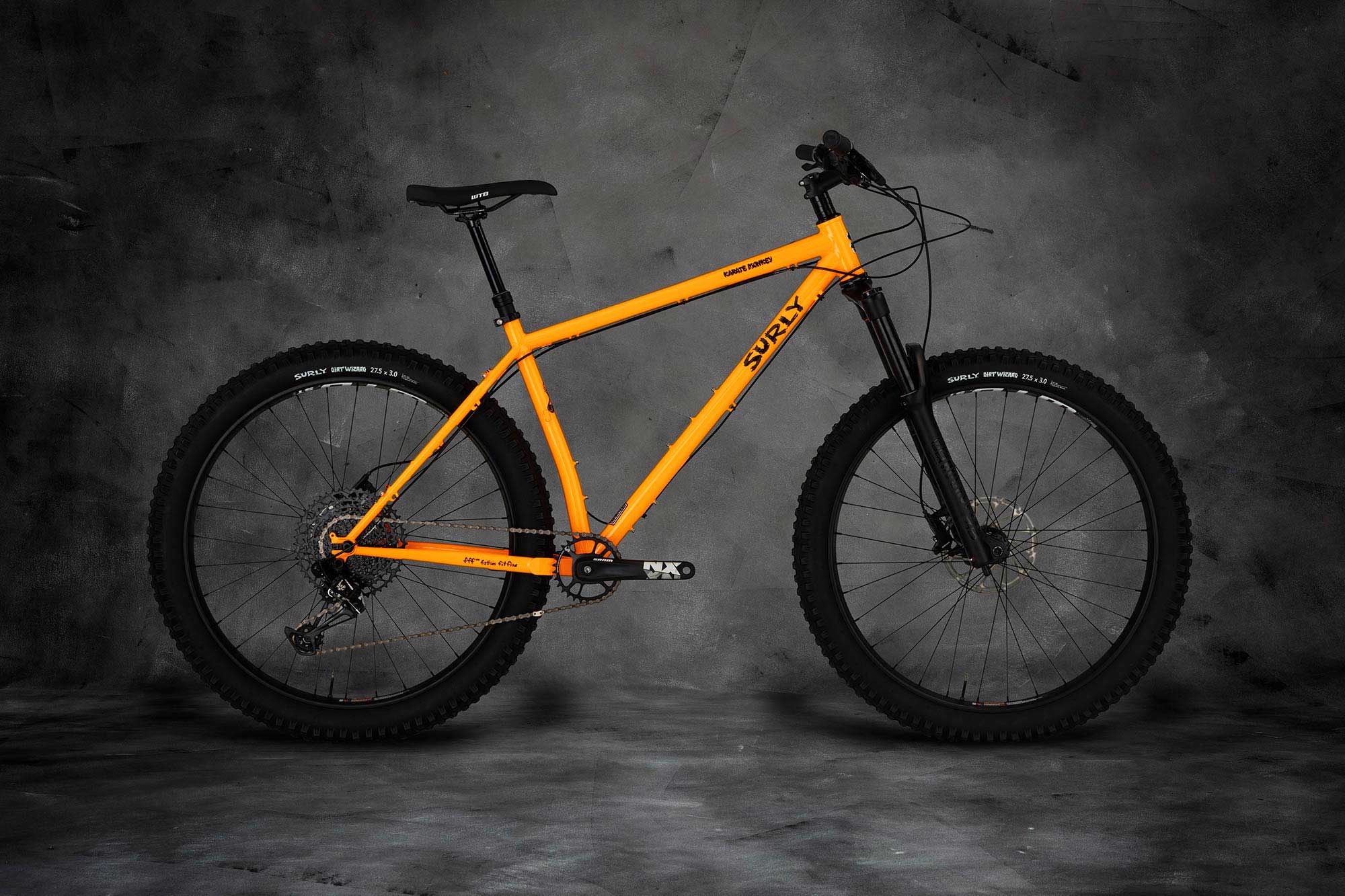 Surly Karate Monkey Bike - Toxic Tangerine - right side view