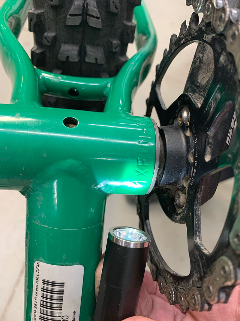 bike serial number - flashlight