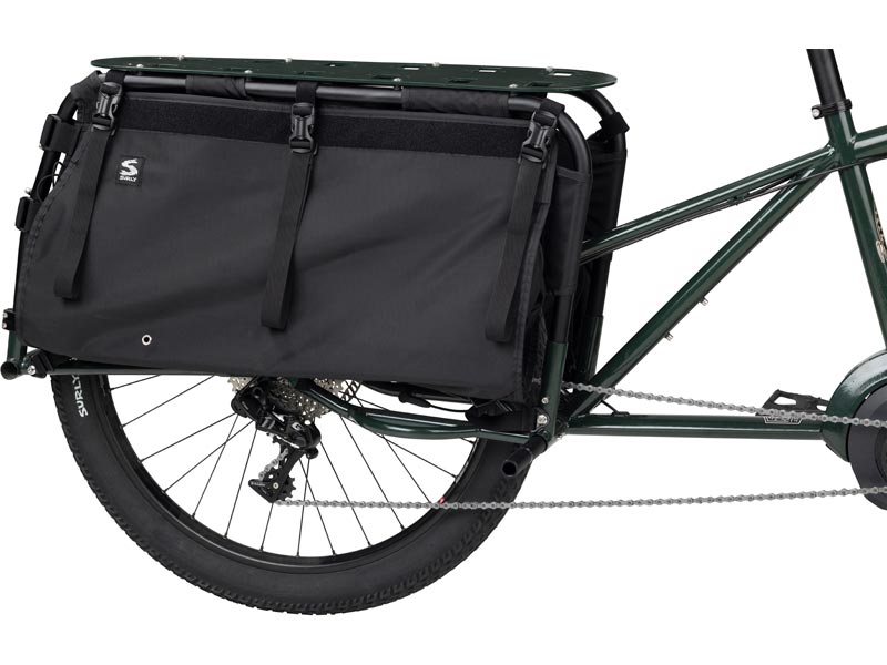 Surly Big Dummy Bag v2 mounted on Big Easy Cargo Ebike side view on white background