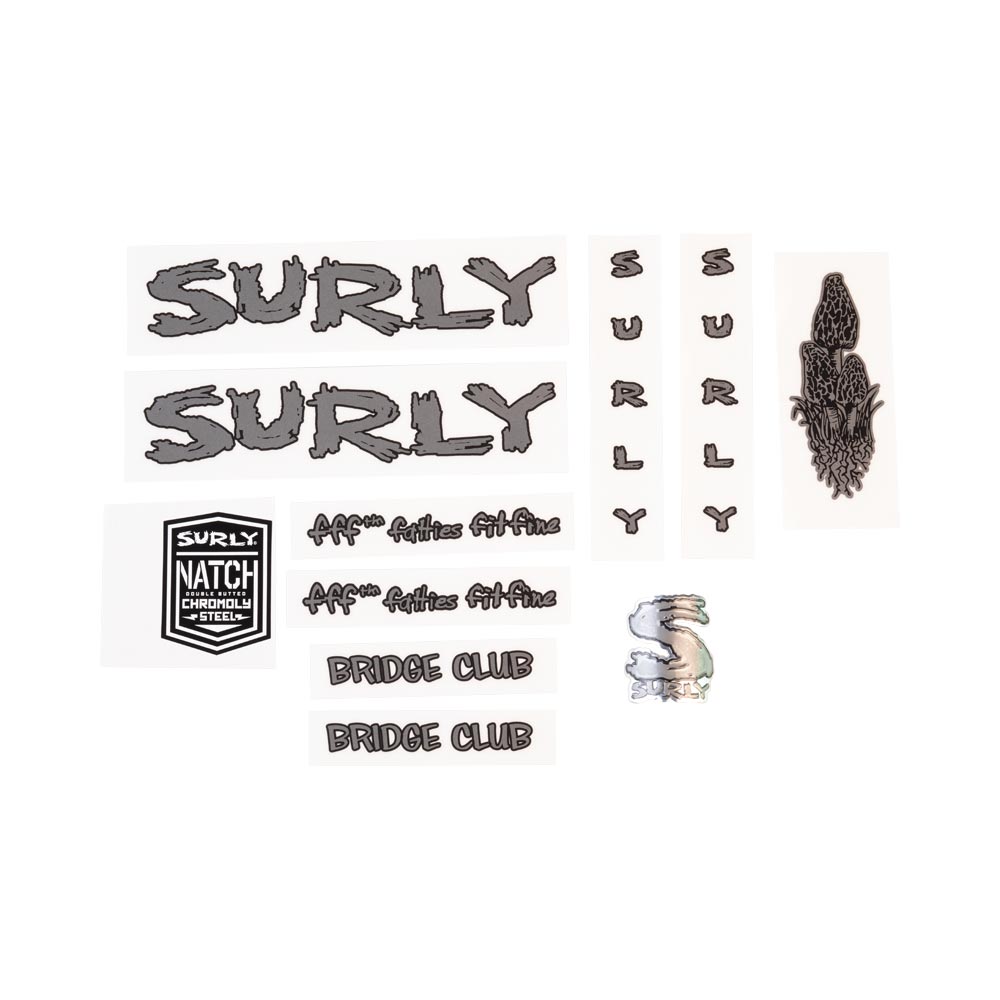 Surly Bridge Club Frame Decal Set - Dark Metallic Gray