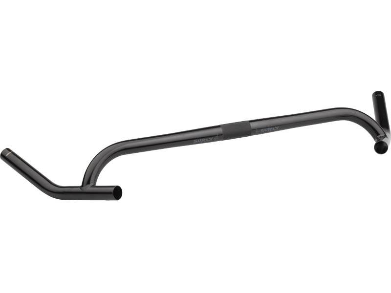 Surly Corner Bar Handlebar, front three-quarter view, black color on white background