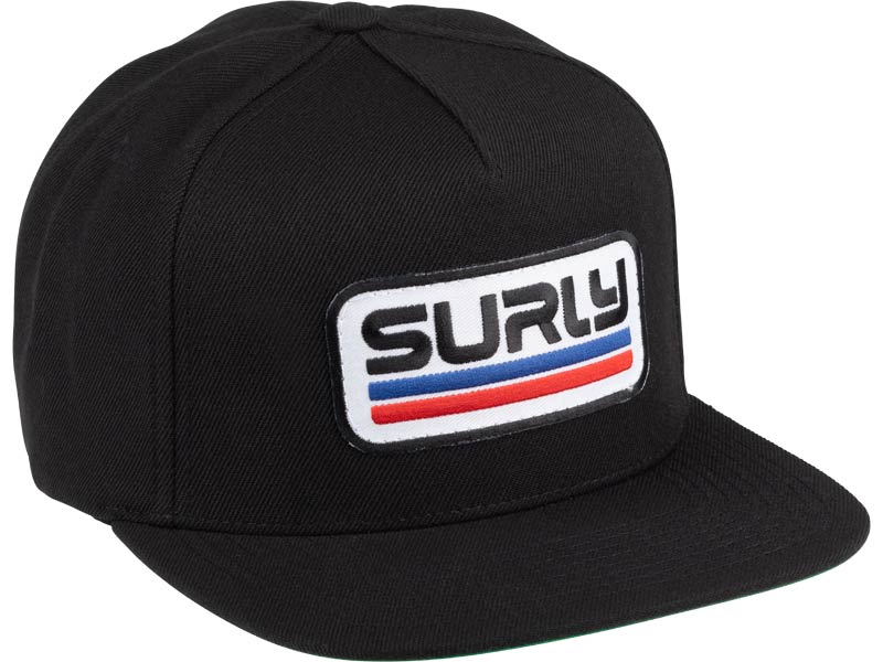 Surly Intergalactic Snapback Hat, black, on white background