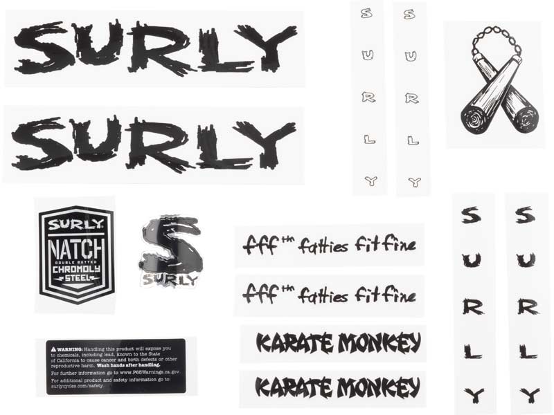 Karate Monkey Decal Set, black