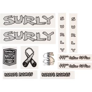 Surly Karate Monkey Frame Decal Set - Metallic Silver