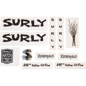 Surly Krampus Frame Decal Set - Metallic Black