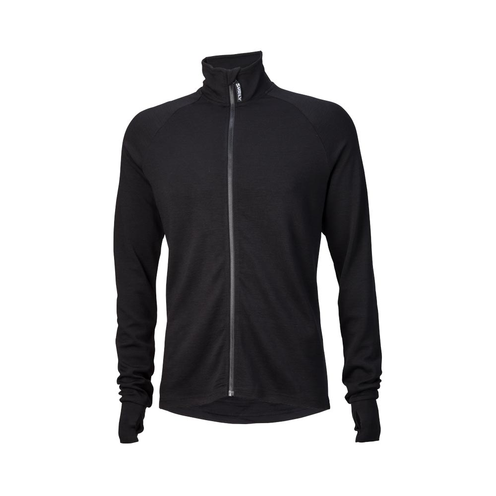 Surly Men's Merino Wool Long Sleeve Jersey, Black