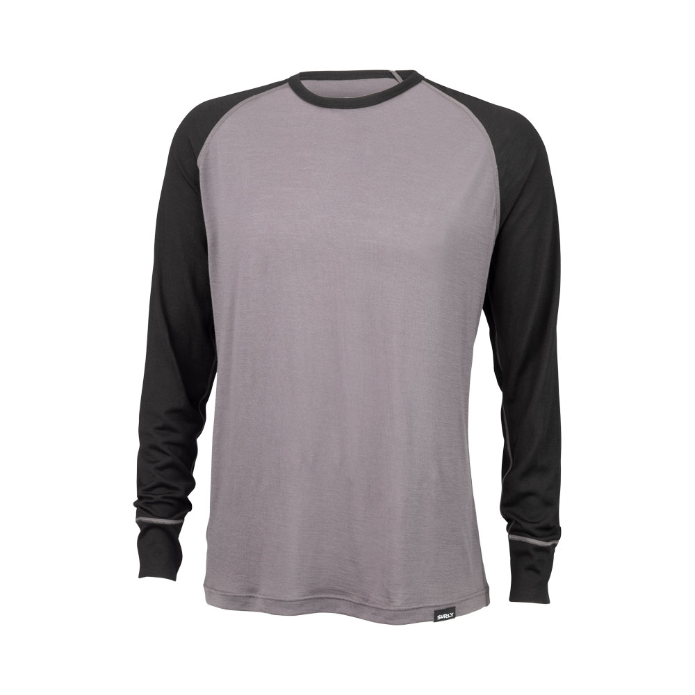 Surly Raglan Shirt Gray/Black front on white background