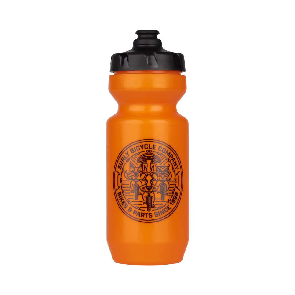 Surly Monster Squad Water Bottle, orange, 22oz, on white background 