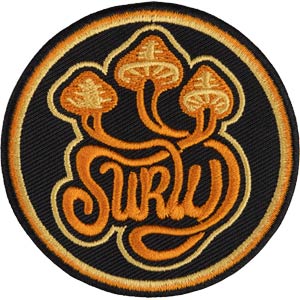 Surly Psilly Billy Patch, black/orange, on white background