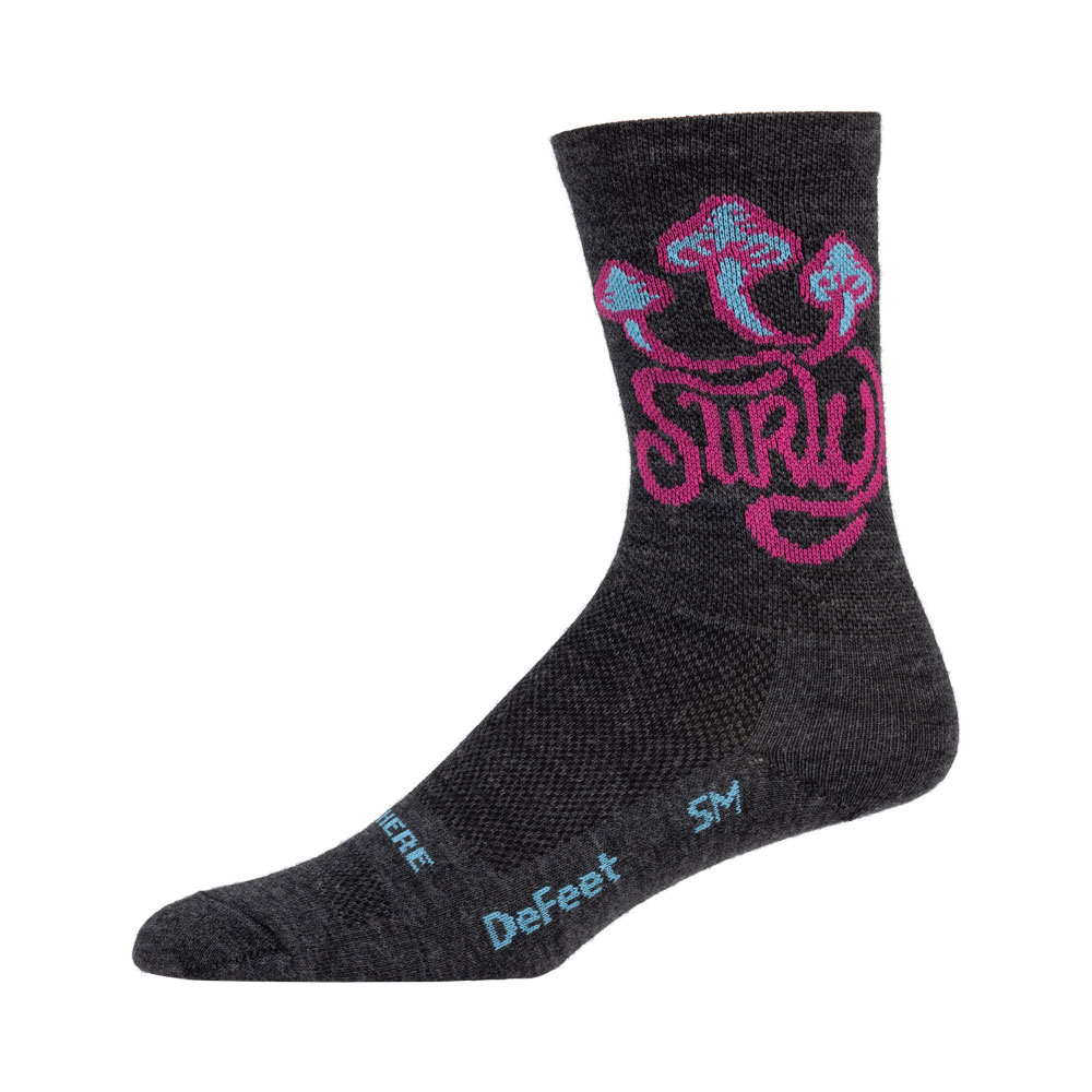 Surly Psilly Billy Sock, charcoal side view on white background