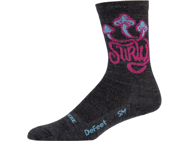 Surly Psilly Billy Sock, charcoal side view on white background