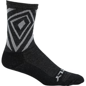 Surly Vortechia 5" Wool Sock, Black/Gray