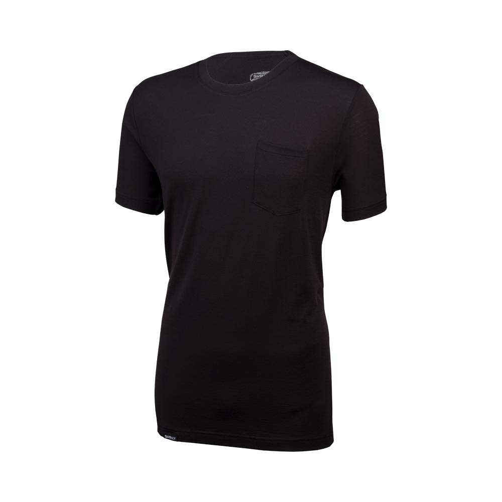 Surly Merino Pocket T-Shirt: Black