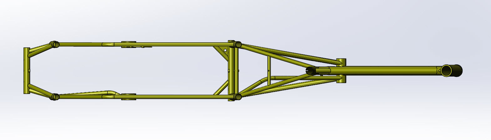 CAD illustration of a Surly Bike Fat Dummy bike frame - overhead view